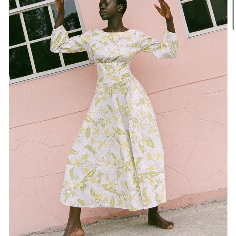 Coco Shop yellow hibiscus dress sz XS